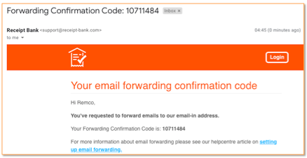 forwarding invoices receipt